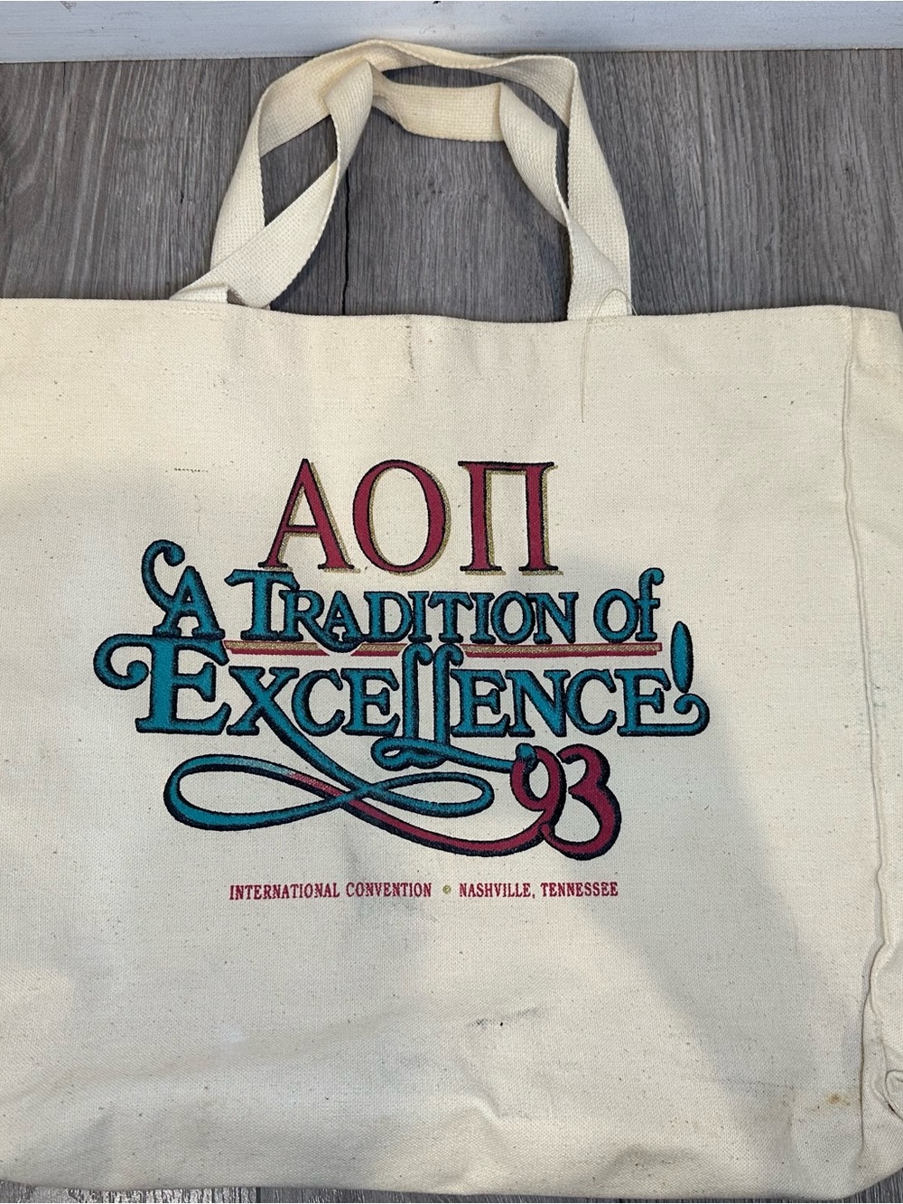 Vintage AOP ’93 Canvas Tote Bag Made in USA